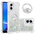 thumbnail image 1 of Funda para Motorola Moto G Play 4G 2024 con Brillo Líquido Flotante, Purpurina, Parachoques y Anillo Giratorio Soporte, 1 of 5