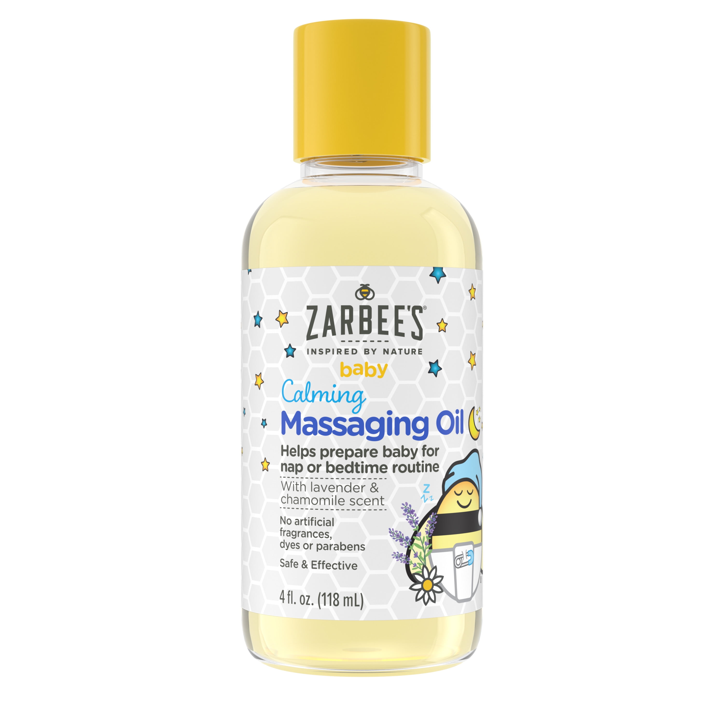 Zarbee's Baby Calming Massage Oil, Lavender & Chamomile, 4 fl oz