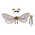 thumbnail image 3 of Diadema con alas de abeja, divertida decoración, accesorio de disfraz, accesorios festivos y adorables para disfraces. Juego de 3 piezas de café y negro, 3 of 9