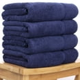 thumbnail image 5 of Luxury Hotel & Spa Collection Highly Absorbent, Quick Dry 100% Turkish Cotton 700 GSM, Eco Friendly Towel, for Bathroom Dobby Border Soft Bath Towel Set 27 X 54 -Navy Blue, Bath Towels - Set of 4, 5 of 6