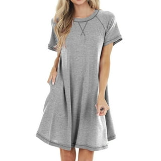 Time and Tru Women's Essential T-shirt Dress - Walmart.com