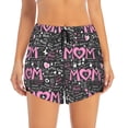 thumbnail image 3 of Uemuo Lovely Mom Ever Pattern Women's Athletic Shorts High Waisted Running Shorts with Liner Pockets Gym Elastic Workout Shorts-Small, 3 of 9
