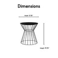 thumbnail image 3 of Elle Decor Lulu Modern Hourglass End Table with Metal Top for Bedroom Black, 3 of 5