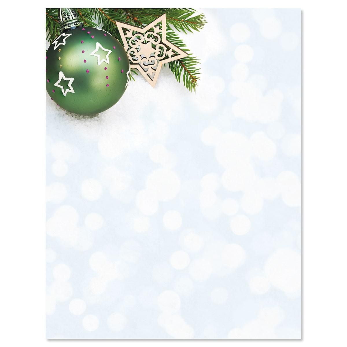 Glistening Pine Christmas Letter Papers Set of 25 Christmas