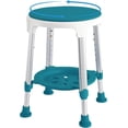 thumbnail image 1 of Indoor Shower Shower Stool Chair, Upgraded Small Corner Plastic Stool for Adults, 360° Rotating Bathroom Shower Stool Seat, 6 Level Adjustable Height Shower Stool with Shelf, 1 of 2