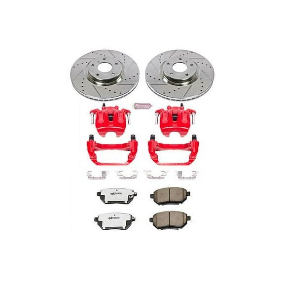 PowerStop Front Z26 Street Warrior Brake Pad and Rotor Kit with Red Powder Coated Calipers Fits: NISSAN Select Models KC116A-26