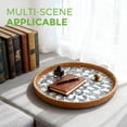 thumbnail image 3 of Round Rattan Serving Tray with Mother of Pearl Inlay, Natural Wicker Decorative Tray, 12Inch Table Decor & Food Display Tray, 3 of 7