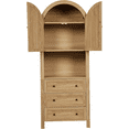 thumbnail image 2 of LEFHDA 6-Tier Arched Storage Cabinet with Drawer, Cabinet with Doors and Countertop, Arched Bookcase with Storage, Kitchen Pantry Cabinet, Wooden Storage Cabinet for Living Room, 2 of 7
