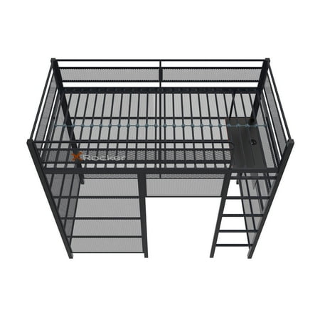X Rocker - Battle Den Gaming Bunk Bed with TV Mount, Twin - Black