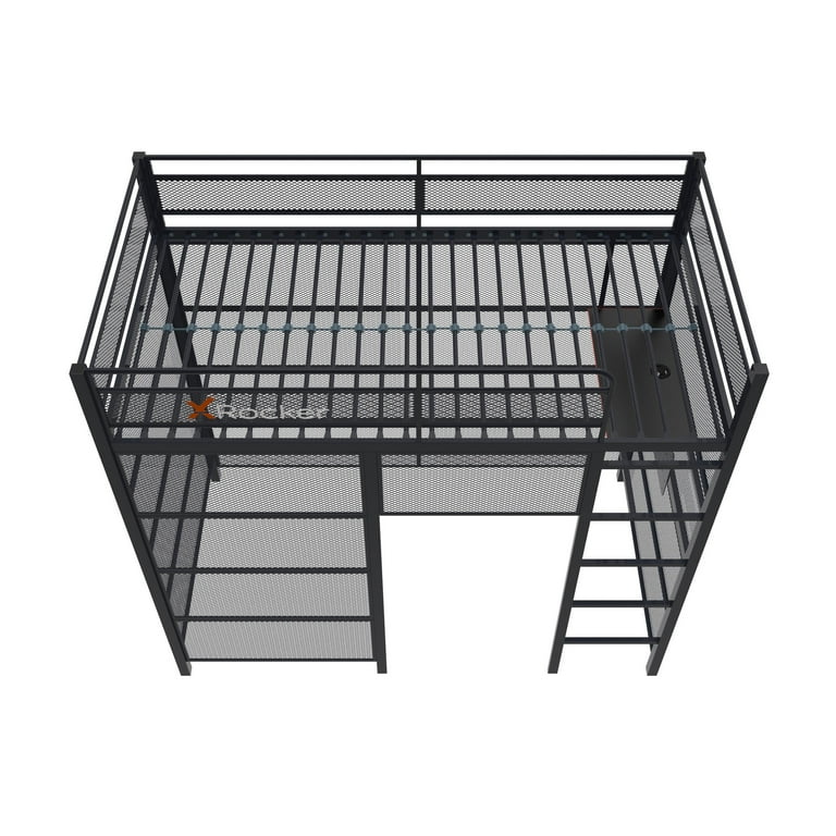 X Rocker Gaming Den Bunk Bed with VESA TV Mount, Twin, Black X Rocker Gaming Den Bunk Bed with VESA TV Mount, Twin, Black