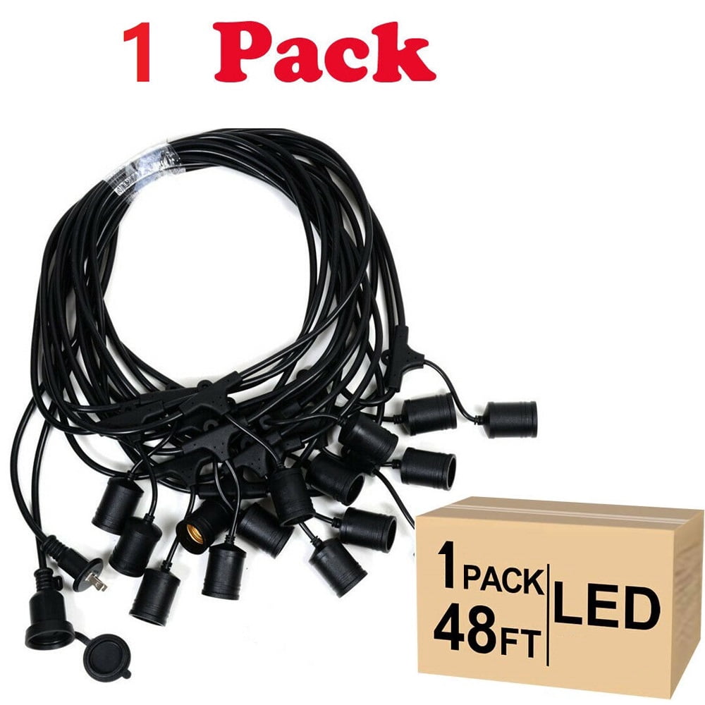 LINKPAL 48FT 15 LED Socket Outdoor Waterproof Commercial Grade Patio String Light Without bulbs