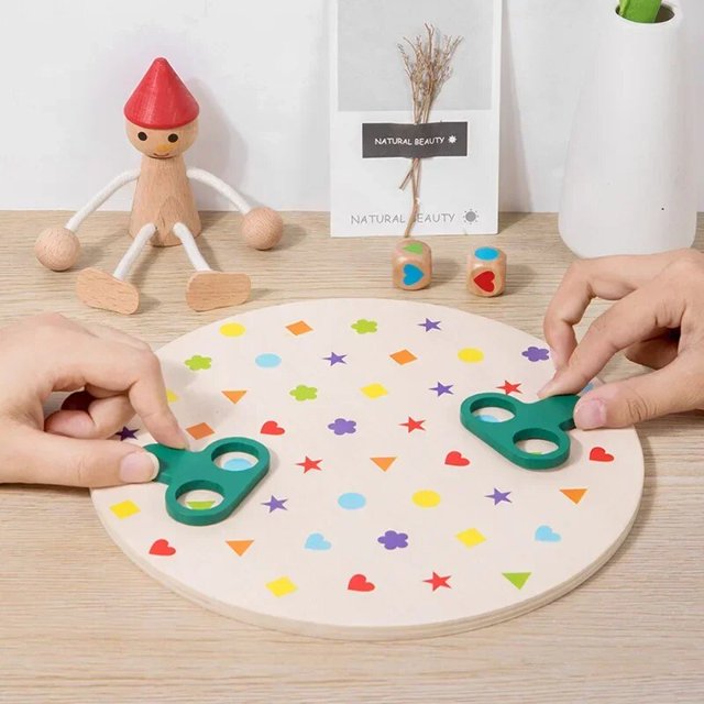 Juguetes Montessori a juego de formas para niños, cognición de Color, coordinación mano-ojo, entrenamiento de pensamiento lógico, juegos de mesa interactivos