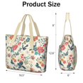 thumbnail image 3 of Tote Bag for Women - Pioneer Flower Shoulder Bag - Large Utility Work Duffle Bag with Zipper Handbag for Travel, Work, Sprots, 3 of 5
