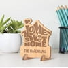 Personalized Home Sweet Home House Shaped Wooden Housewarming Gift Card