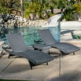 thumbnail image 2 of GDF Studio Raleigh Outdoor Wicker 3 Piece Chaise Lounge Set, Gray, 2 of 17