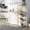Gold, variant on Aubrey Steel and Faux Marble Bar Table with Wine Racks, Bottle Racks and Stemware, Gold and White