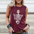 thumbnail image 2 of Trendfront Womens Skull Graphic Tops Figure Print Sleeveless Crewneck Casual Loose Fit Tank Tee Trendy Fashion T Shirts Daily Clothes, 2 of 6