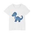 thumbnail image 3 of Odeerbi Kids Boys Girls T-shirt Dinosaur Print Short Sleeve Cotton Tee Tops Kids Fashion Cute Round Neck Cartoon Print Tees White, 3 of 5