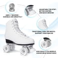 thumbnail image 4 of Patines de cuatro ruedas Nattork de cuero PU, caña alta, blancos, 4 of 7