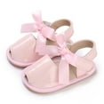 thumbnail image 2 of Otqutp Toddler Summer Footwear Summer Children Shoes Girls Sandals Flat Bottom Non Slip Lightweight Fish Mouth Breathable Solid Color Bow Shoes, 2 of 9