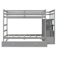 thumbnail image 5 of Harper & Bright Designs Stairway Bunk Bed Twin over Twin, Wooden Twin Size Bunk Bed Frame with 6 Storage Drawers and Staircase for Boys and Girls Adults, Gray, 5 of 20
