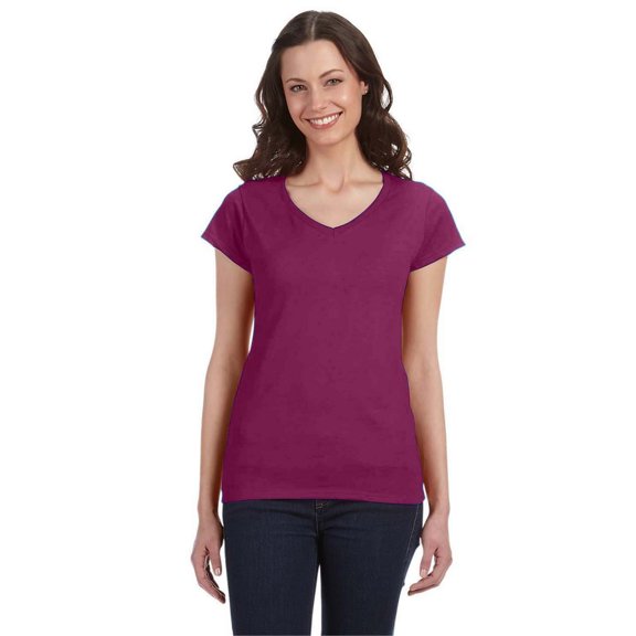 Gildan 4.5 oz. Junior Fit V-Neck T-Shirt (G64VL) Berry, S