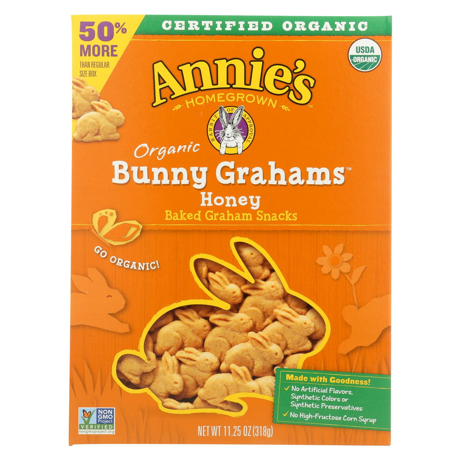 Annie's Organic Snack Crackers, Bunny Grahams, Honey, 11.25 oz