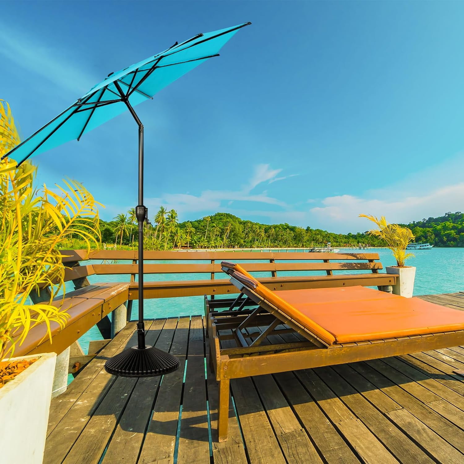 big patio umbrellas for sale Amazon.com : PHI VILLA 15ft Large Patio Umbrellas with Base Included,  Outdoor Double-Sided Rectangle Big Market Umbrella with Stand, Outside  Umbrellas for Poolside Lawn Backyard, Beige : Patio, Lawn & Garden