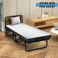 Single Folding Bed with Memory Foam Mattress for Adults Portable