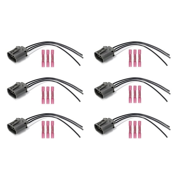 Set of 6 ISA Ignition Coil Connector for 1984-2003 Nissan Sentra D21 300ZX 1983-1987 Ford Ranger E-350 Econoline 1990-2001 INFINITI Q45 J30 l4 l5 l6 V6 V8 1.6L 2.4L 3.0L 4.9L Replacement For S2104