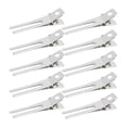 thumbnail image 1 of 50 pinzas para rizos de doble punta de peluquería Wobe, sección de ajuste de 1,8 pulgadas, pinzas para el pelo, horquillas de cocodrilo de metal para lazo, gran clip, peluquería, peluquero (plata), 1 of 5