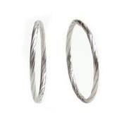 Sterling Silver Earrings | 16mm Hinged Hoops with Twist Design (8916STB)