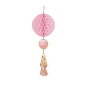 Baby Shower 'Hello World Girl' Deluxe Honeycomb Decoration w/ Tassel (1ct)
