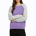 thumbnail image 3 of Enjoytime Women Sweatshirt Patchwork Long Sleeve Pullover Tops Fall Winter Fleece Casual Crew Neck Sweatshirts with Pockets, 3 of 7