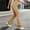 Khaki, variant on Swuxness Women Yoga Leggings Long Pants Solid Color Sports Elastic Slight Flare Leg Wear