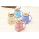 thumbnail image 3 of Taza de gato de cerámica de dibujos animados de 450ml con tapa y cuchara, tazas de café, té de la leche, taza de desayuno, regalos novedosos Adepaton 2030088-1, 3 of 6
