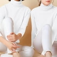 thumbnail image 2 of AherBiu Winter Tops for Women Turtleneck Long Sleeve Knitted Cotton Blouse Pullover Basic T Shirts, 2 of 5