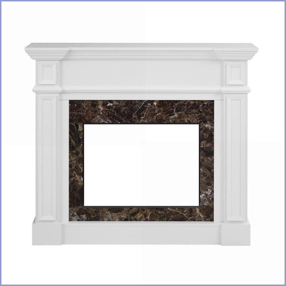Fireplace Mantel | White, 45.6"W x 11.8"D x 40"H | Fireplace Not Included | MDF