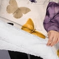 thumbnail image 3 of Oversized Wearable Blanket Hoodie,Vintage Butterfly Flower Pattern Sherpa Blanket Hoodie with Super Pockets,Super Warm Fuzzy Pullover for Women & Men, 3 of 6