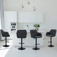 thumbnail image 6 of Modern Swivel Barstools Set of 2 Leather Counter Height Barstools with Armrest Upholstered Adjustable Bar Chair with Metal Base Footrest for Kitchen Island/Home Bar/Dining Room, Dark Grey, 6 of 8