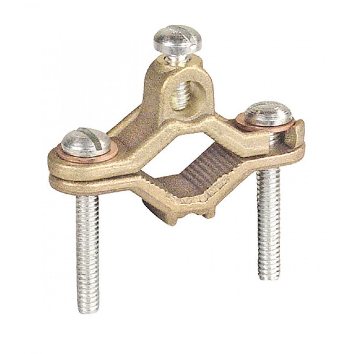 2 Pcs, Bronze Ground Clamp for Bare Wire & Pipe Size 1/2 to 3/4 In. to