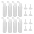 thumbnail image 2 of Botella de viaje para cosméticos, minienvases de plástico vacíos transparentes con 8 embudos para loción de Perfume, 100ml, 8 Uds., 2 of 8
