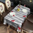 thumbnail image 6 of Gray Christmas Cardinal Bird Pattern Rectangle Tablecloth 60"x120",Waterproof Polyester Rectangle Table Cloth, Wipeable Spillproof Polyester Tablecloth for Dining, Camping, Indoor and Outdoor, 6 of 6