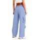 thumbnail image 5 of Mujeres Casual Cordón Color Sólido Elástico Cintura Multi-Bolsillo Pantalones de Sudar, 5 of 7