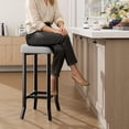thumbnail image 6 of Kicctian Bar Stools Set of 4 – 24" Counter Height Leather Barstools with Irregular Legs, Compact for Small Spaces, Kitchen Home Bar Dining Room, Caramel,Grey, 6 of 7