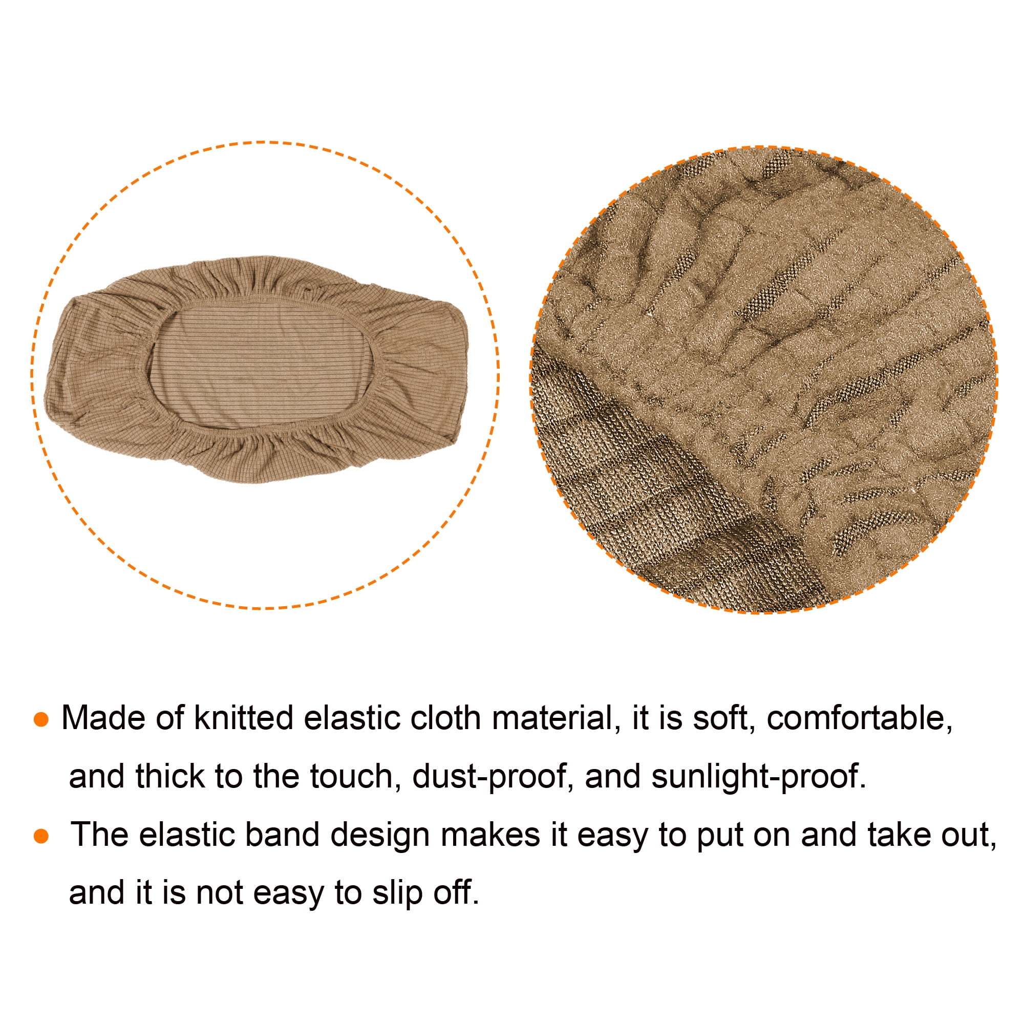 Unique Bargains Air Conditioner Cover Knitted Elastic Cloth Dustproof 80-86cm Brown