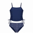 thumbnail image 5 of Qingpeng Women's Tankini Set Two Piece Swimsuit Ruched Drawstring Bathing Suits with High Waisted Bottom Rib, 5 of 8