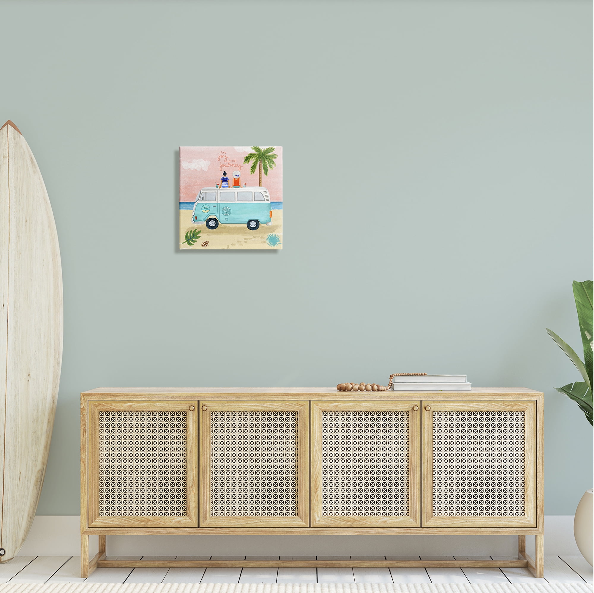 Stupell Industries Joy in the Journey Tropical Adventure Beach Traveling Graphic Art Gallery Wrapped Canvas Print Wall Art, Design by Sharon Lee