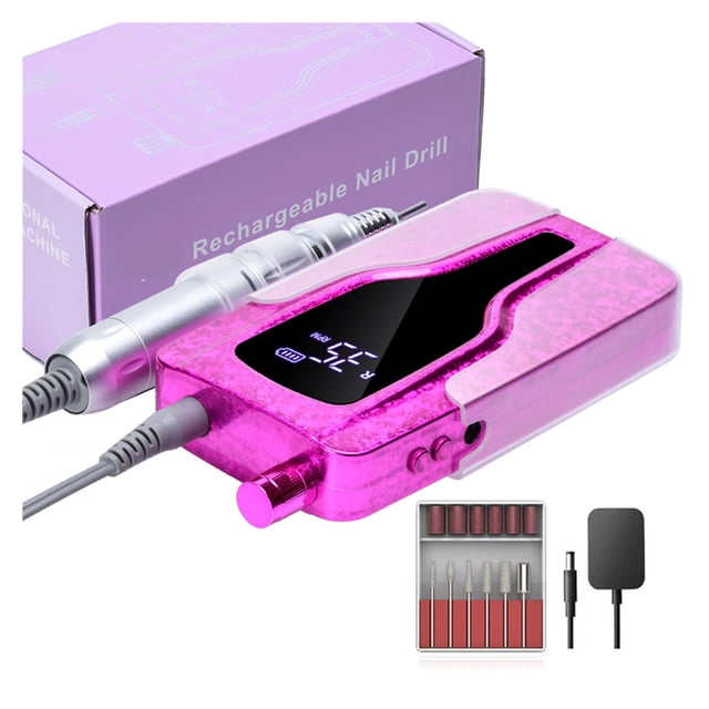35000RPM Electric Nail Drill Machine Rechargeable Nail Sander LED Display Gel Remover Set Portable Nail Salon Polisher Equipment ,Lightweight and Portable