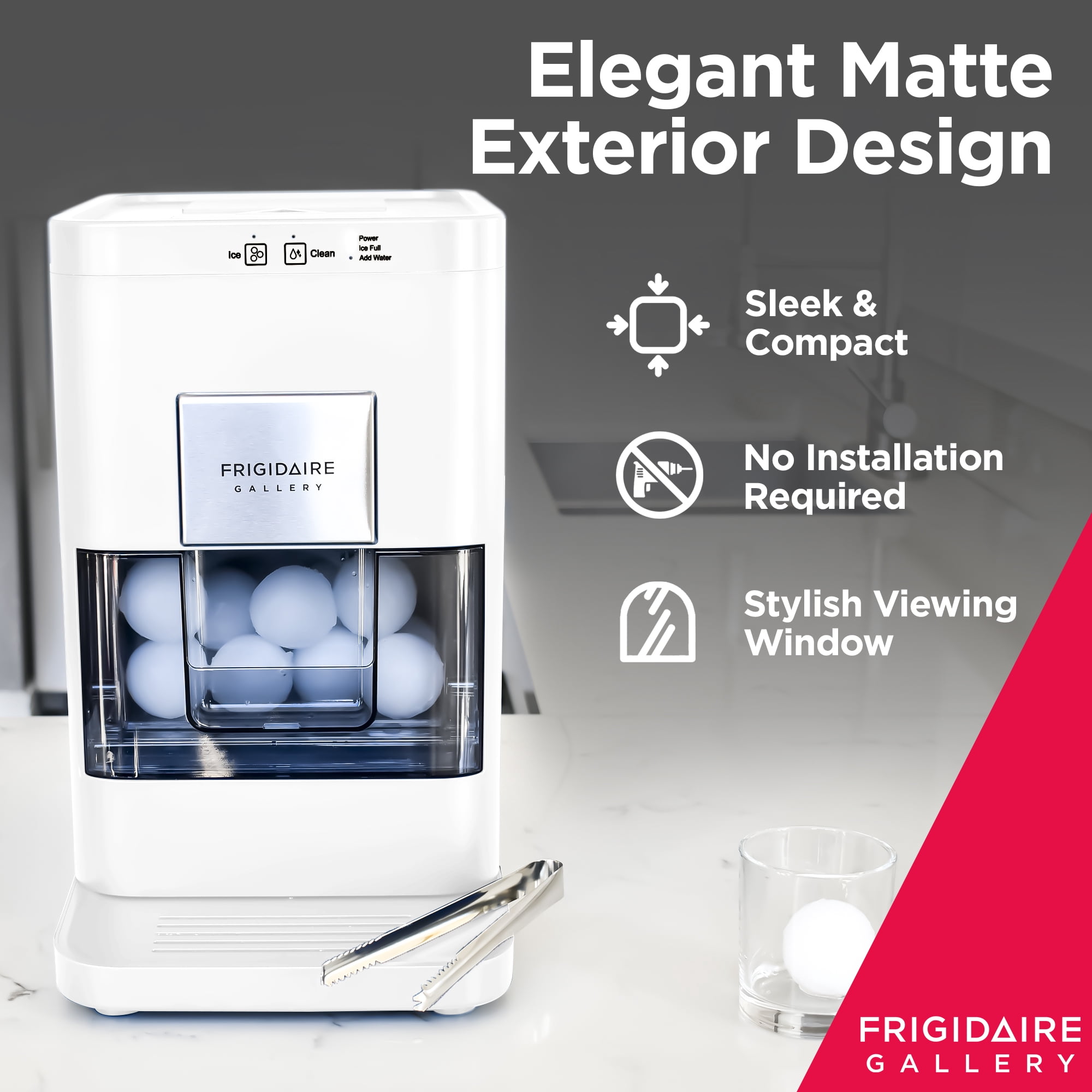 Frigidaire Gallery 82 Sphere Capacity Ice Maker, White